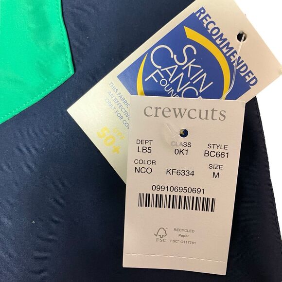 Crewcuts Rash Guard Boys M Blue Colorblock UPF 50+ Swim Shirt Top Beach - Picture 8 of 13